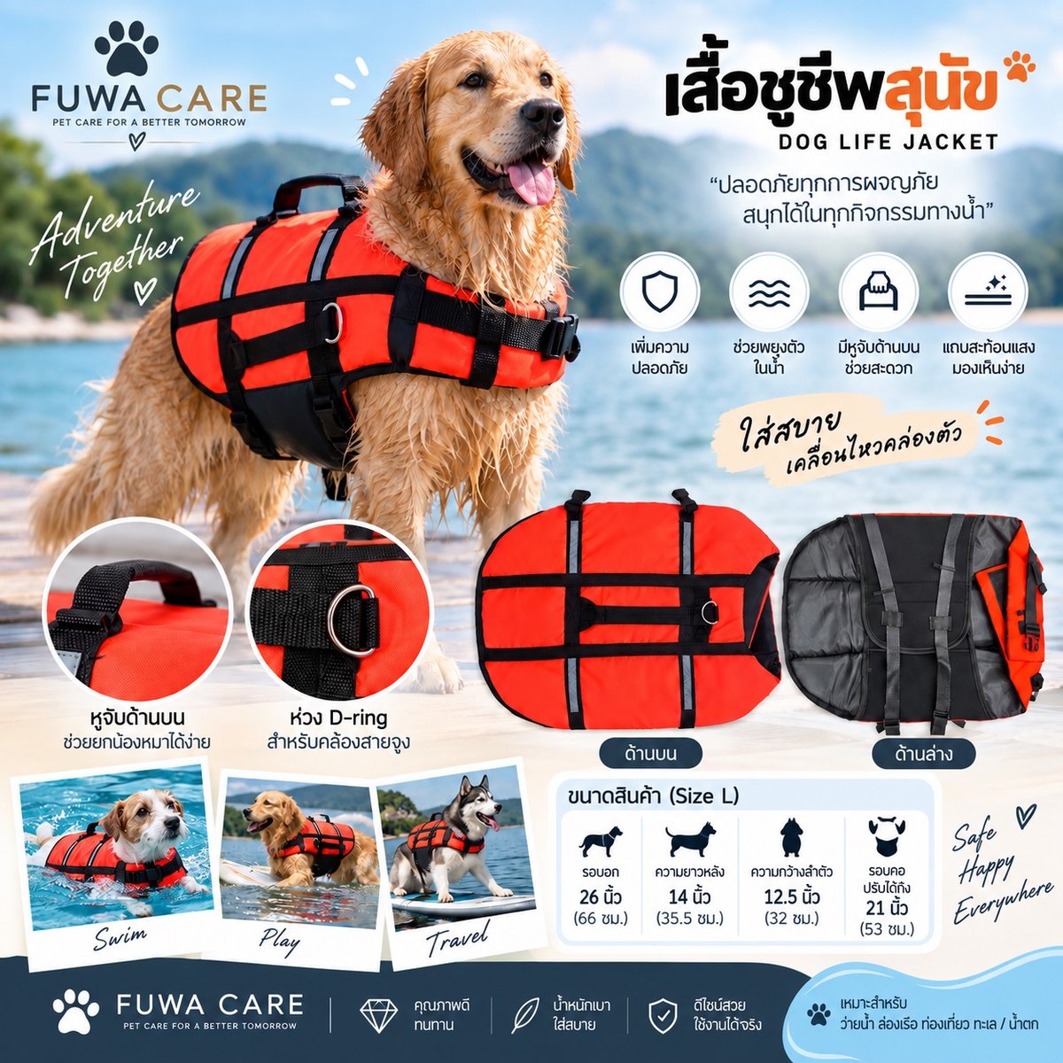 FUWA Dog Life Jacket