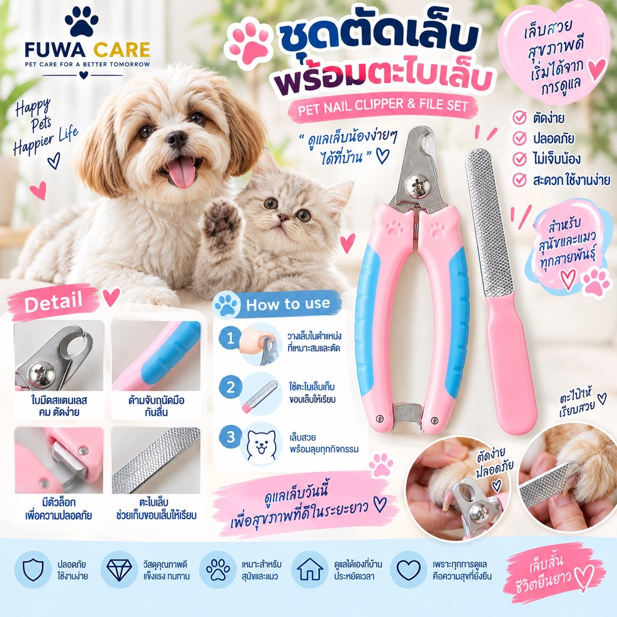Pet Nail Clipper & File Set